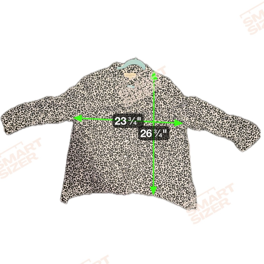 Jones New York Leopard Print Button Down Shirt Black White - Picture 3 of 7